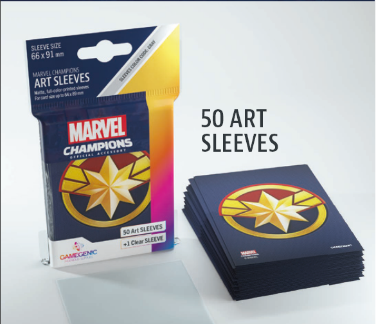 MARVEL ART SLEEVES C-MARVEL SHEET 66 X 92 MM (漫威惊奇队长牌套 66 X 92 MM 50彩色+1透明张装)